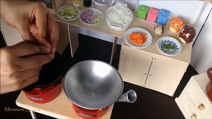 Miniature Cooking Ep. 9 Tiny Fried Rice with Vegetables & Egg (cooking mini food) チャーハン 볶음밥