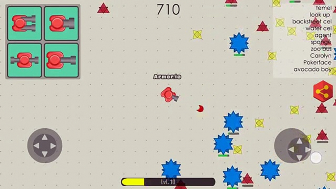 Armored Tank mobile game. Penta Shot Tank fully upgraded. Tank upgrade path. Like Tank.io/Diep.io