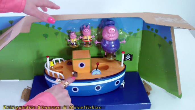 Peppa Pig e George No Barco do Vovô Pig Brinquedos Juguetes Toys