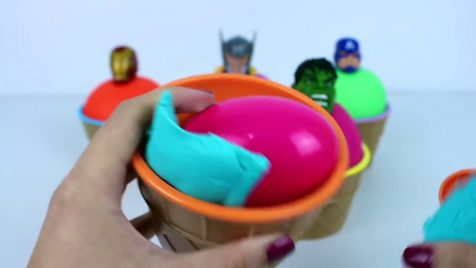 LEARN COLORS PLAY DOH SUPERHERO ICE CREAM BEST LEARNING COLORS CHILDRENS SURPRISE EGGS