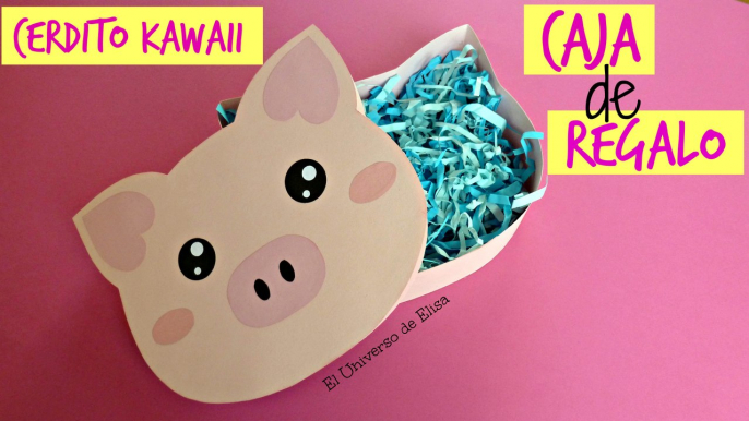 Caja de Regalo Cerdito Kawaii, Manualidades Kawaii, Kawaii Crafts, Little Kawaii Pig