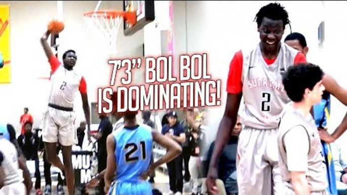 Can ANYONE In EYBL Stop BOL BOL? 7'3" Bol Bol BEST of EYBL So Far! Makes Crazy Plays Look EASY