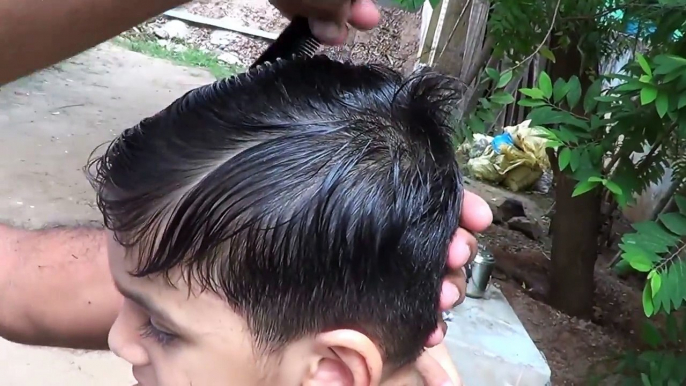 Boys hair cut using Scissors - Manual hair cutting