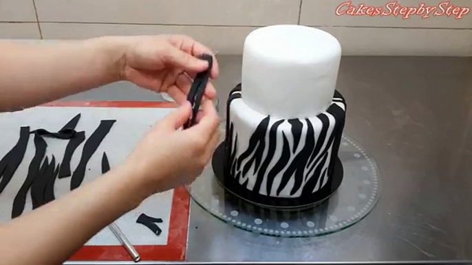 ZEBRA CAKE - How To Cake Decorating by Cakes StepbyStep