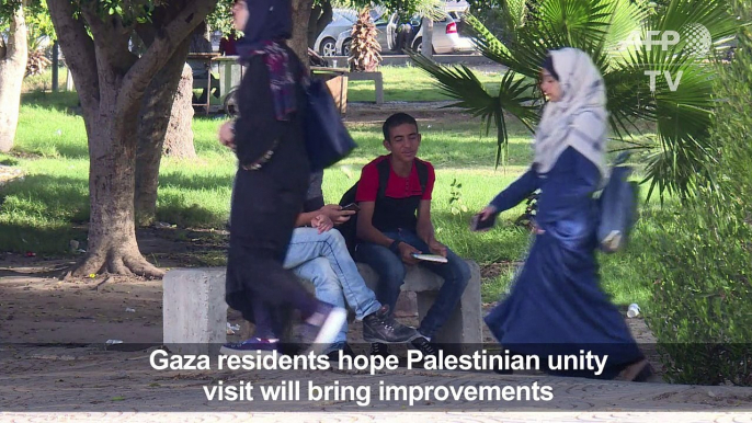 Gazans hope Palestinian unity visit will bring improvement