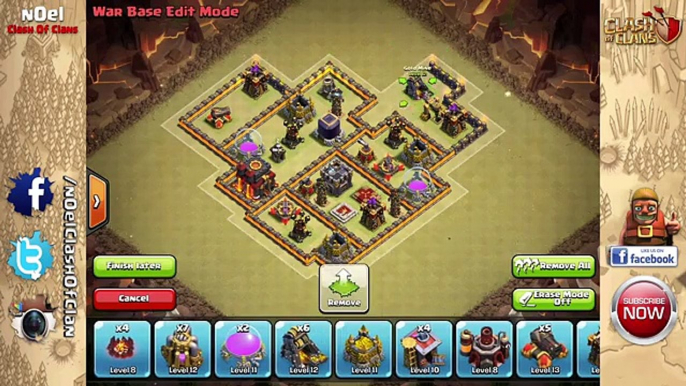 Clash Of Clans: TH9 | BEST Clan War Base Layout (2 x Air Sweepers) - Atom 9