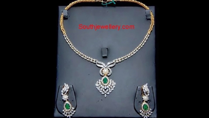 DIAMOND NECKLACE DESIGNS - 2017 , LATEST DESIGNER DIAMOND JEWELLERY