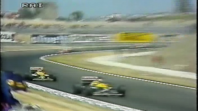 Gran Premio di Spagna 1986: Sorpasso di Mansell a N. Piquet, ritiro di De Angelis e sosta di Tambay