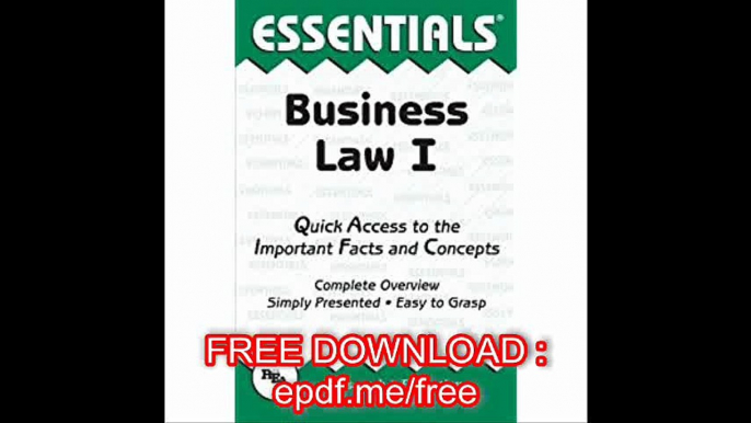 Business Law I Essentials (Essentials Study Guides)