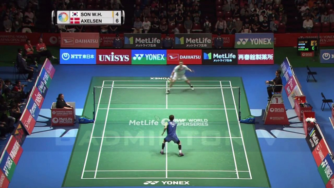 Viktor AXELSEN vs SON Wan Ho Badminton 2017 Japan Open Semi Final