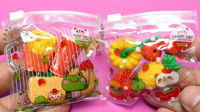 Fast Food Kit Eraser & Fruits Kit - Kawaii Erasers for School