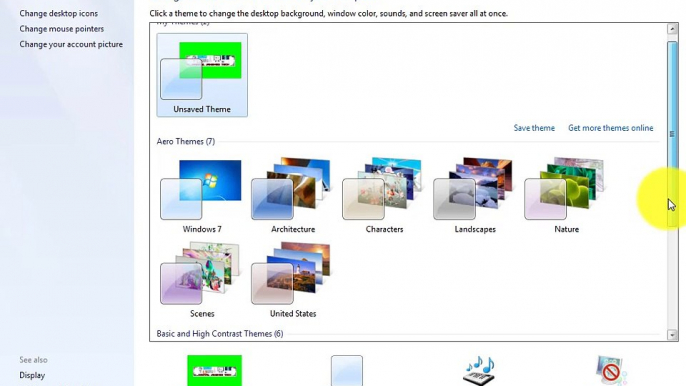 how to change your desktop theme in high contrast theme in windows 7 in urdu_hindi