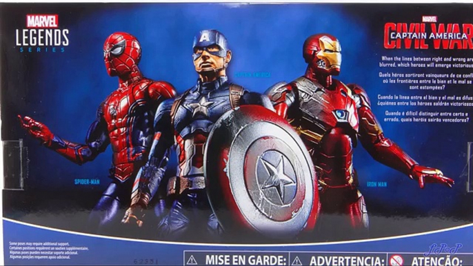 Marvel Legends Civil War Multipack Spider-Man Captain America Iron Man Reseña Little Pieces Plastic