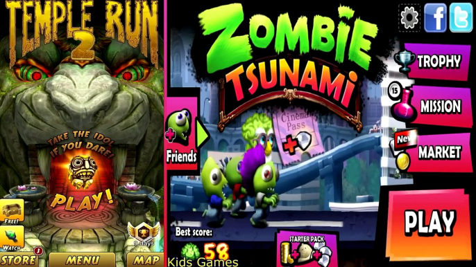 Temple Run 2 Lost Jungle vs Zombie Temple Tsunami