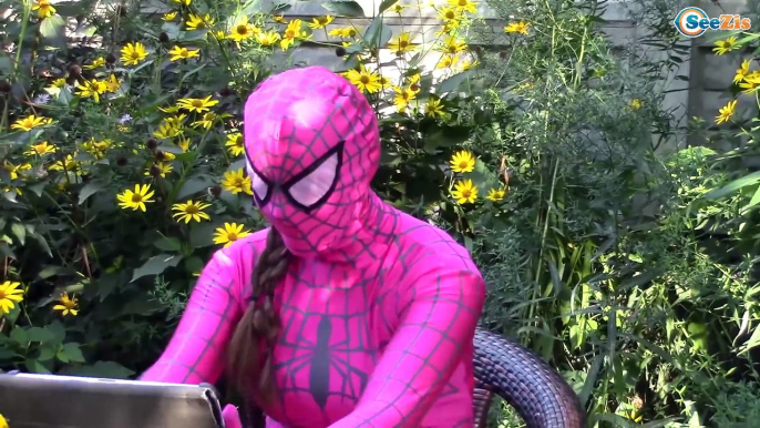 Frozen Elsa & Spiderman Joker Poo Prank! Anna Maleficent Spidergirl Superheroes in Real Life