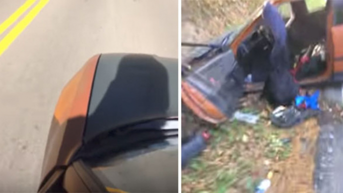 Idiot Tries To 'Skate' His Dead Car Down A Hill
