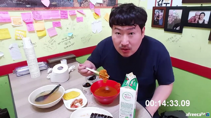 완뽕 도전!! 신길동 매운 짬뽕 국물까지 먹방!! (17.3.16) Mukbang [흥삼]