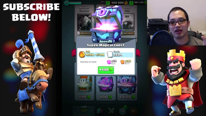 Clash Royale 100 SUPER MAGICAL CHESTS OPENING | BUYING / GEMMING LEGENDARY CARDS UNLOCKED