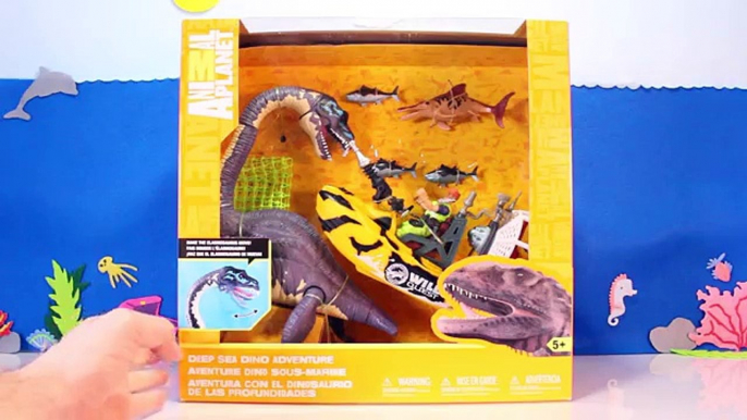 SHARK vs ELASMOSAURUS Toys, Deep Sea Creatures Dinosaurs Prehistoric Animal Planet Videos Kids