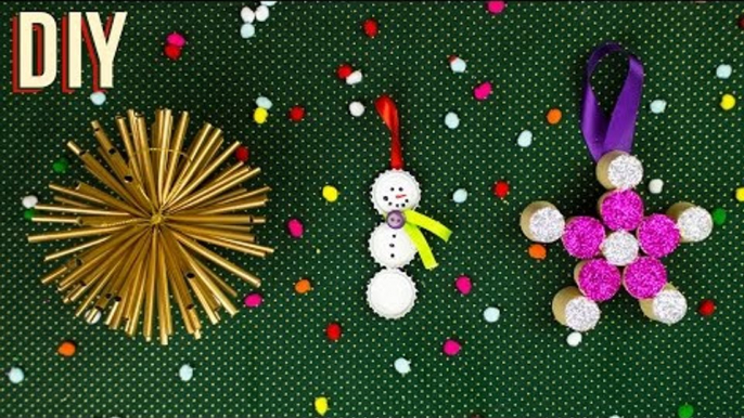 DIY de NATAL - 3 ENFEITES RECICLADOS PARA SUA ÁRVORE DE NATAL  ⛄