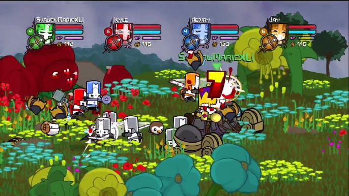 Lets Play Castle Crashers [4-Player] #4 - BOMBS!?