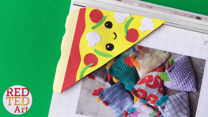 Easy Pizza Bookmark Corner DIY - Kawaii Bookmark DIYs - Paper Crafts