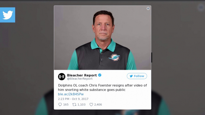 Dolphins' Chris Foerster resigns after video shows him snorting white powder