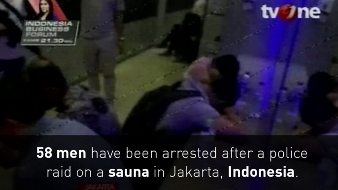 Indonesian police arrest 58 men at gay sauna