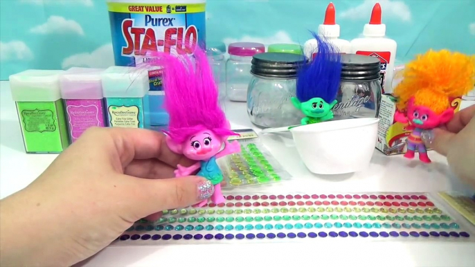 D.I.Y. TROLLS DJ Suki Poppy, Glitter Slime Putty Jar Containers, Do it Yourself Kid Craft / TUYC