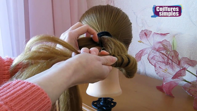 Chignon tressé facile ⭐︎ Tuto Coiffure simple cheveux mi long/long ⭐︎ Coiffure tresse en noeuds