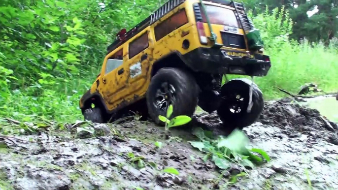 OFF Road MUD - Hummer H2 vs Land Rover Defender vs Jeep Wrangler Rubicon - Очень грязное видео :)