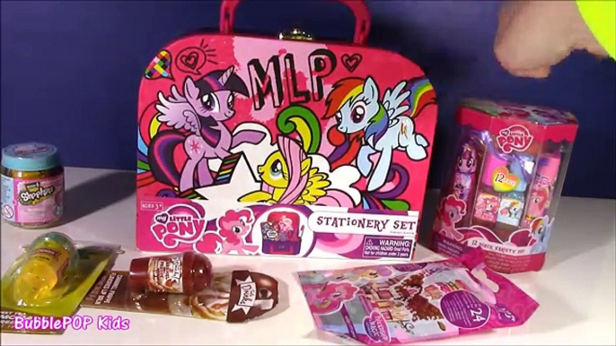 My Little Pony Makeup Stationery Case! MLP Lip Balm Lip GLOSS Nail Polish Set! Shopkins! FUN