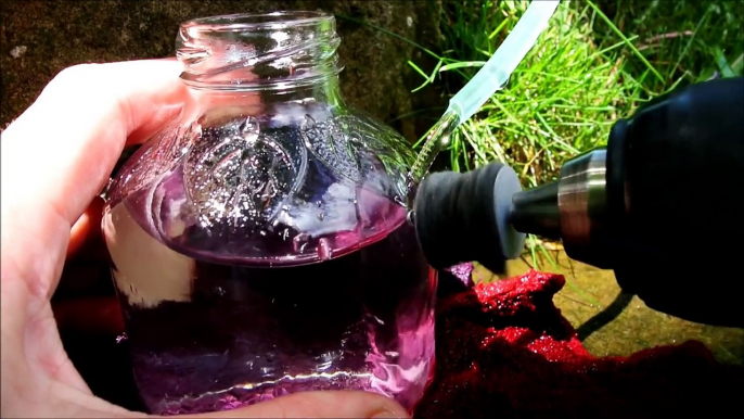 Ant-proof hummingbird feeders made from bottles!