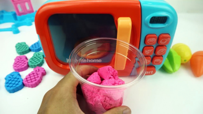 DIY How to make Kinetic Sand Fruit Vegetable Juice with Baby maker toys baby doll play