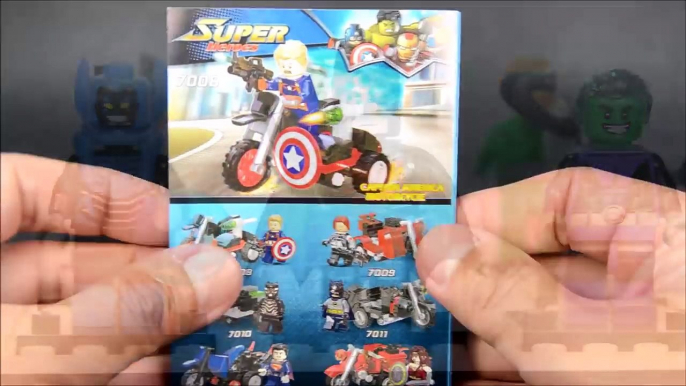Marvel & DC Superheroes Motorcycle Set plus Batman Villains & Teen Titans Lego Knockoff Minifigures