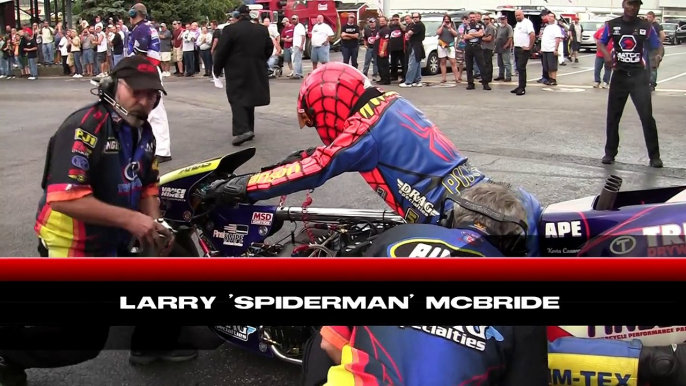 World's Fastest Top Fuel Motorcycle Drag Racing Nitro Bike Larry Spiderman McBride Video