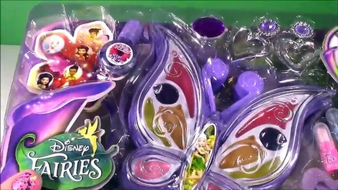 Disney Fairies Tinkerbell Butterfly Makeup Kit! The Great Fairy Escape Lip GLoss & NAILS!