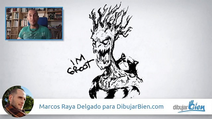 Dibujar a Groot, Guardianes de la galaxia - Drawing Groot - Dibujar Bien.com