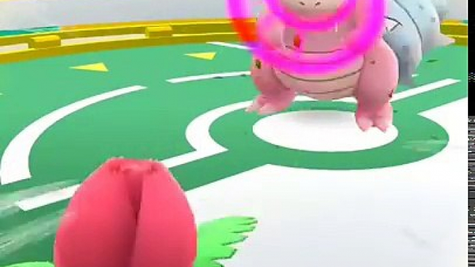 Pokémon GO Gym Battles two Level 3 Gyms Charmander Bulbasaur Squirtle Slowbro Victreebell & more