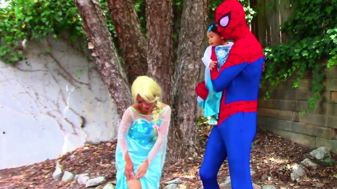 Elsa broken leg! Spiderman takes Elsa & Baby to doctor: Funny superhero video