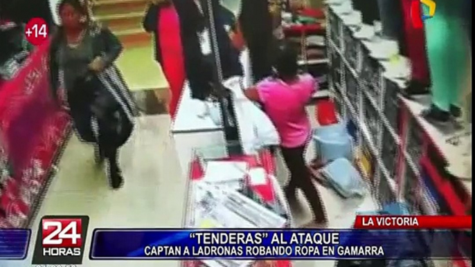 ‘Tenderas’ al ataque: cámaras de seguridad captan a ladronas robando en Gamarra