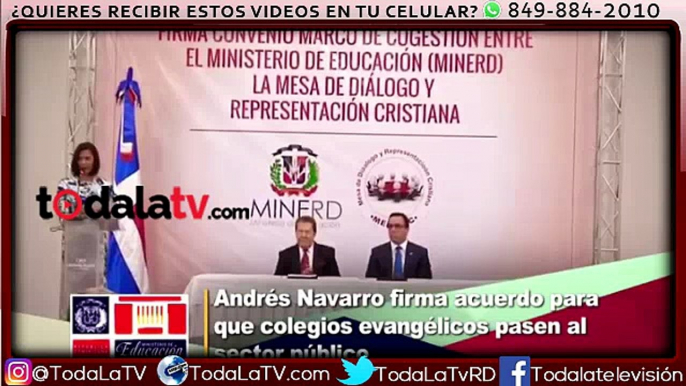 Andrés Navarro firma acuerdo para que 134 colegios evangélicos pasen al sector público-Video