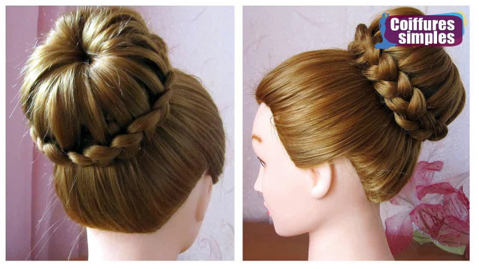 Chignon tressé facile ♡ Tuto coiffure simple et rapide cheveux long/mi long