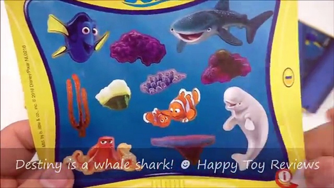 2016 SUBWAY DISNEY PIXAR FINDING DORY MOVIE KIDS MEAL TOYS SET 6 RESTAURANT TOY COLLECTION REVIEW