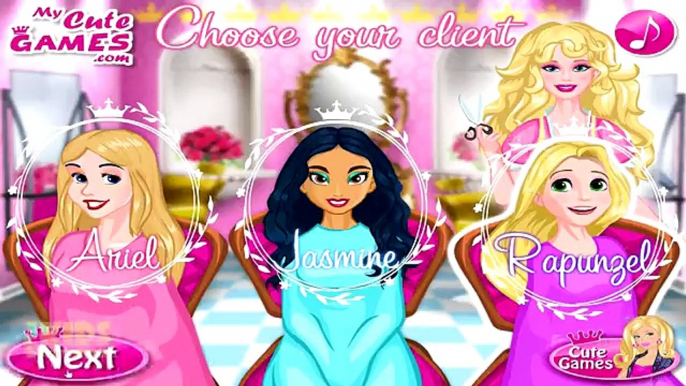 Disney Princess Elsa Ariel Rapunzel & Jasmine Hair Salon and Dress Up Games for Kids