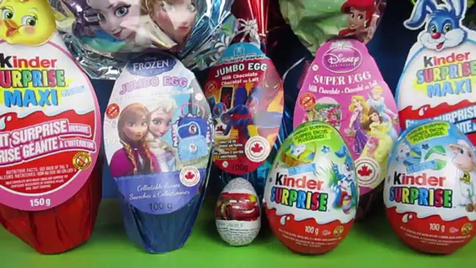 Jumbo SURPRISE eggs FROZEN Elsa Spiderman Princess Minions Kinder