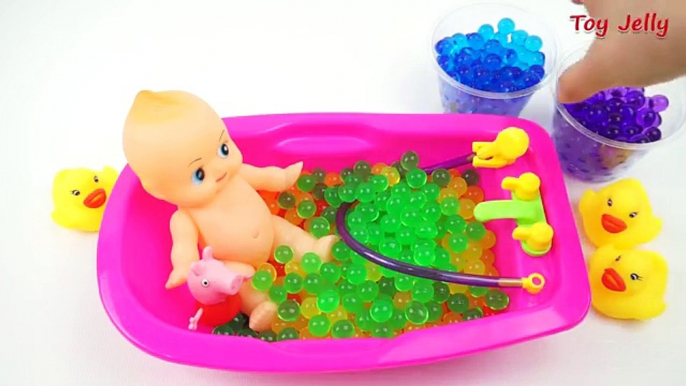 Learn Colors BabyDoll Peppa Pig BathTime ORBEEZ Surprise Toys kids videos for toddlers