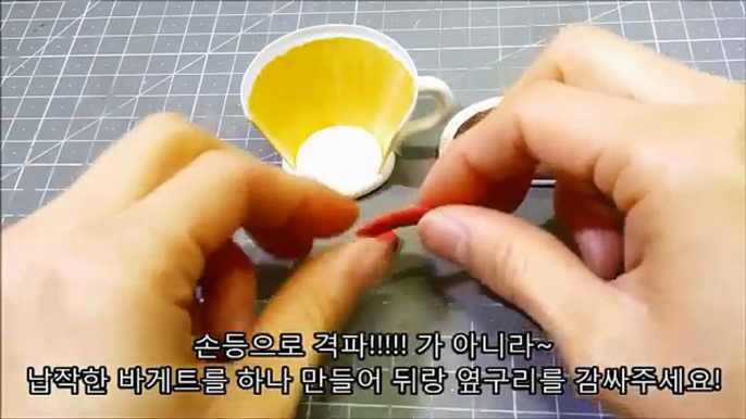 [Miniature cafe in coffe cup] 요구르트 병으로 미니어쳐 카페를 만들어 봅시다