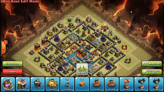 Clash of Clans - Best Town hall 10 TH10 War Base *NEW* 2 Air Sweepers new Very Strong