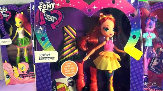 Equestria Girls HUGE Unboxing! Mane Six Movie Dolls + Sunset Shimmer! by Bins Toy Bin